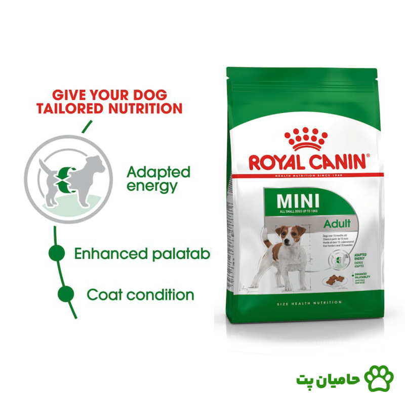 غذای خشک سگ مینی ادالت رویال کنین، تنظیم کننده انرژی و حفظ وزن ایده آل بدن سگ